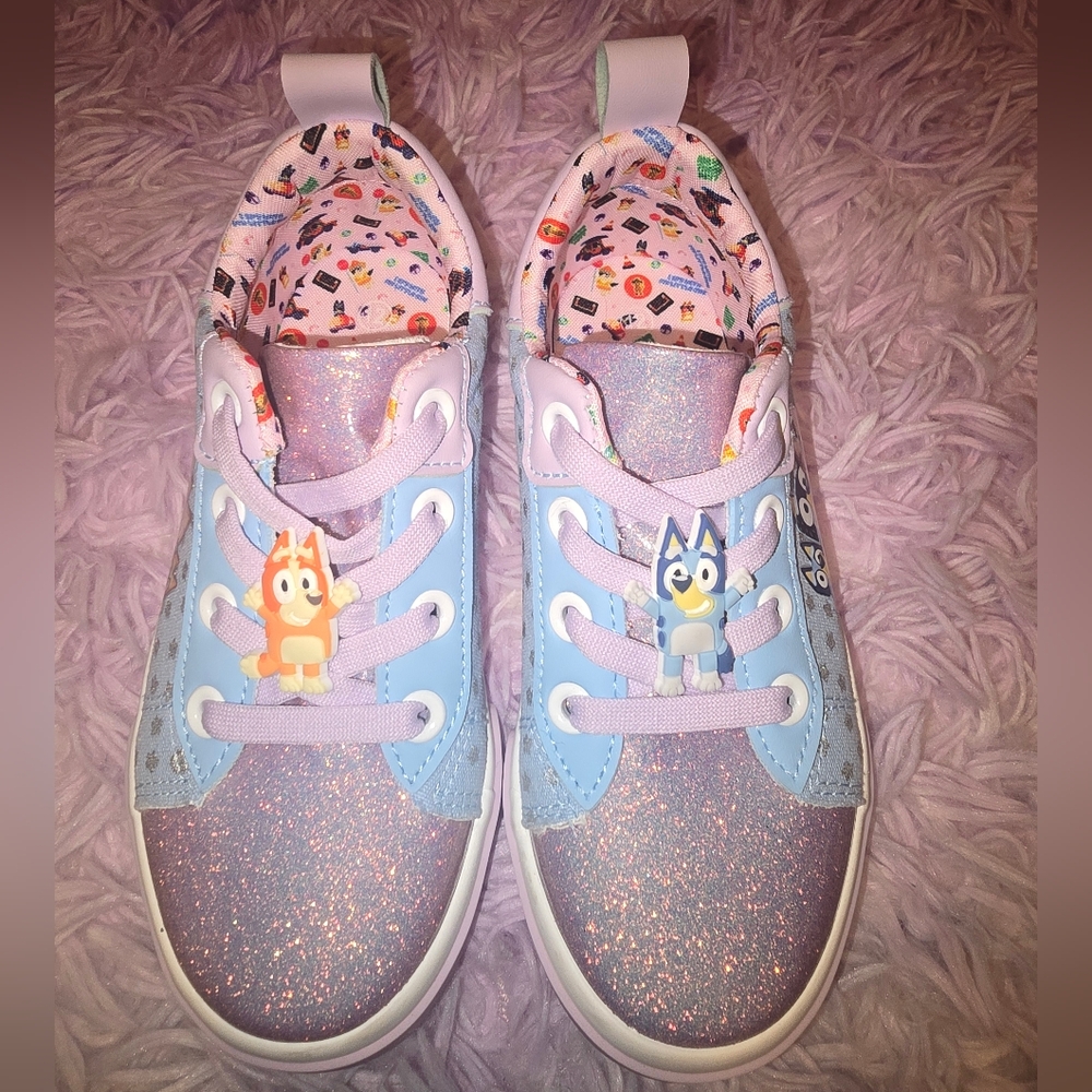 Bluey USA 12 Kids Glitter Sneakers with Cartoon Characters